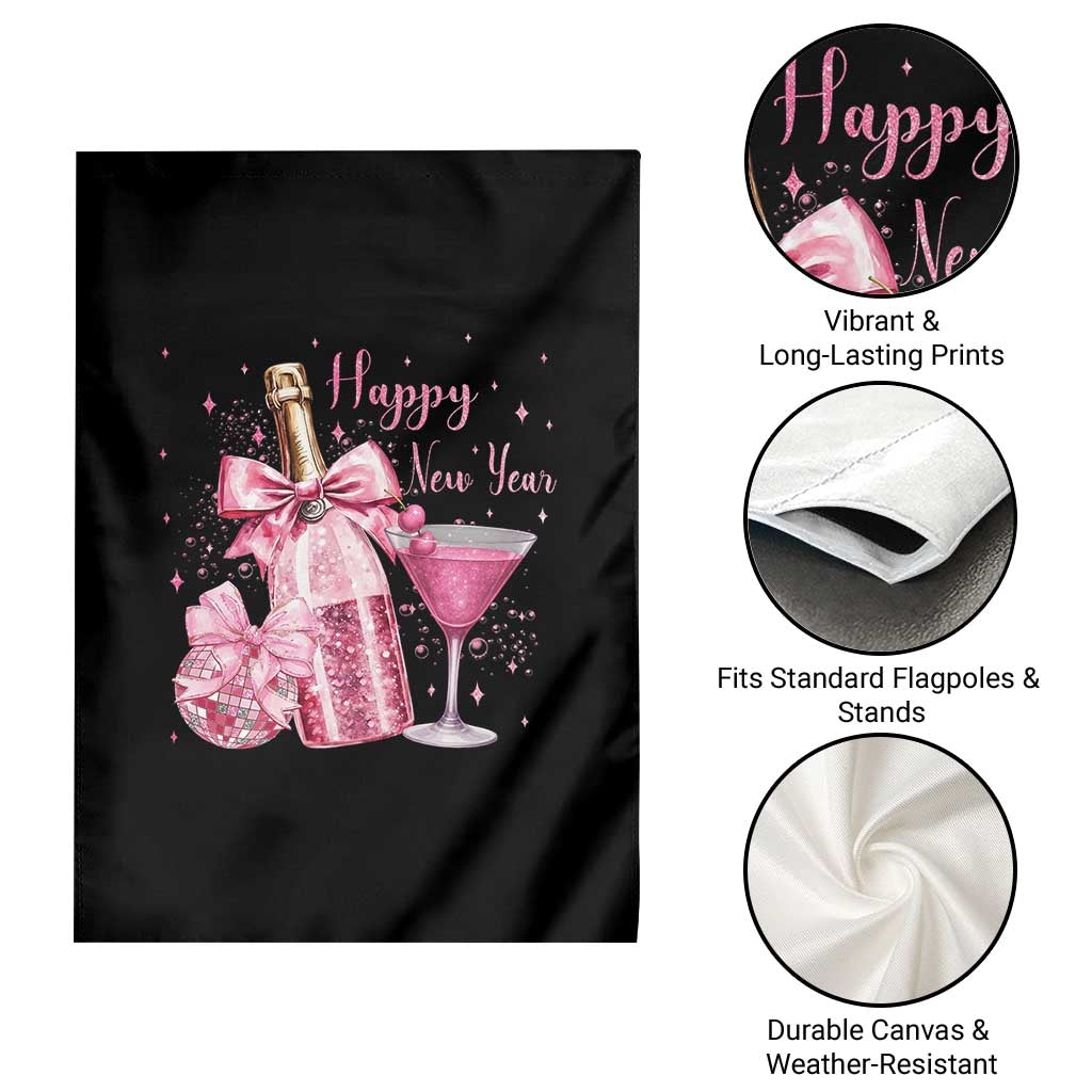 Happy New Year 2026 New Years Eve Party Garden Flag Pink Cocktail Disco Ball TS11 Print Your Wear