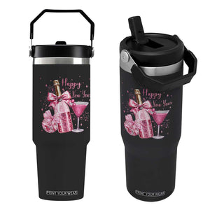 Happy New Year 2026 New Years Eve Party Flip Straw Tumbler Pink Cocktail Disco Ball TS11 One Size: 30 oz Black Print Your Wear