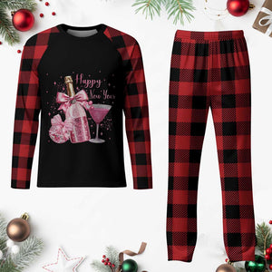 Happy New Year 2026 New Years Eve Party Plaid Pajama Set Pink Cocktail Disco Ball TS11 Buffalo Plaid Print Your Wear