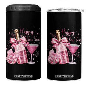 Happy New Year 2026 New Years Eve Party 4 in 1 Can Cooler Tumbler Pink Cocktail Disco Ball TS11 One Size: 16 oz Black Print Your Wear