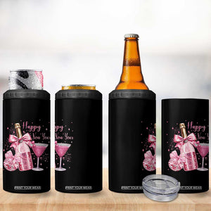 Happy New Year 2026 New Years Eve Party 4 in 1 Can Cooler Tumbler Pink Cocktail Disco Ball TS11 Print Your Wear