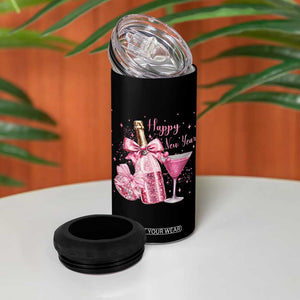 Happy New Year 2026 New Years Eve Party 4 in 1 Can Cooler Tumbler Pink Cocktail Disco Ball TS11 Print Your Wear