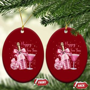 Happy New Year 2026 New Years Eve Party Ceramic Ornament Pink Cocktail Disco Ball TS11 Print Your Wear