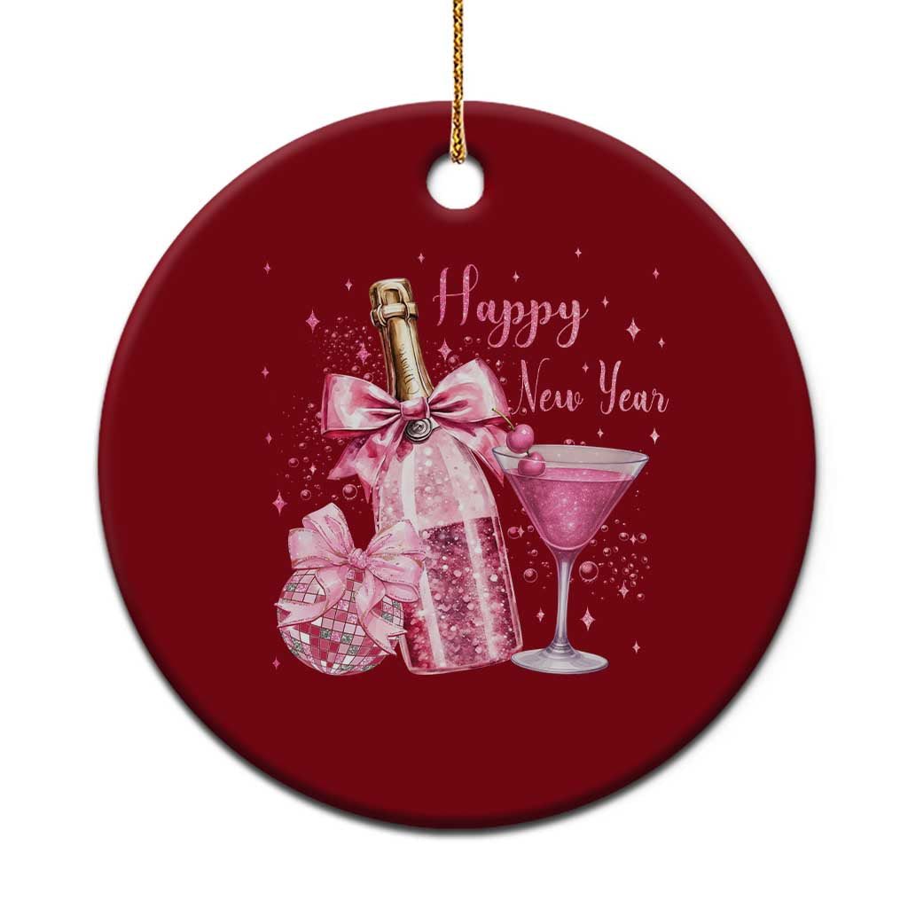 Happy New Year 2026 New Years Eve Party Ceramic Ornament Pink Cocktail Disco Ball TS11 1pc Red Print Your Wear