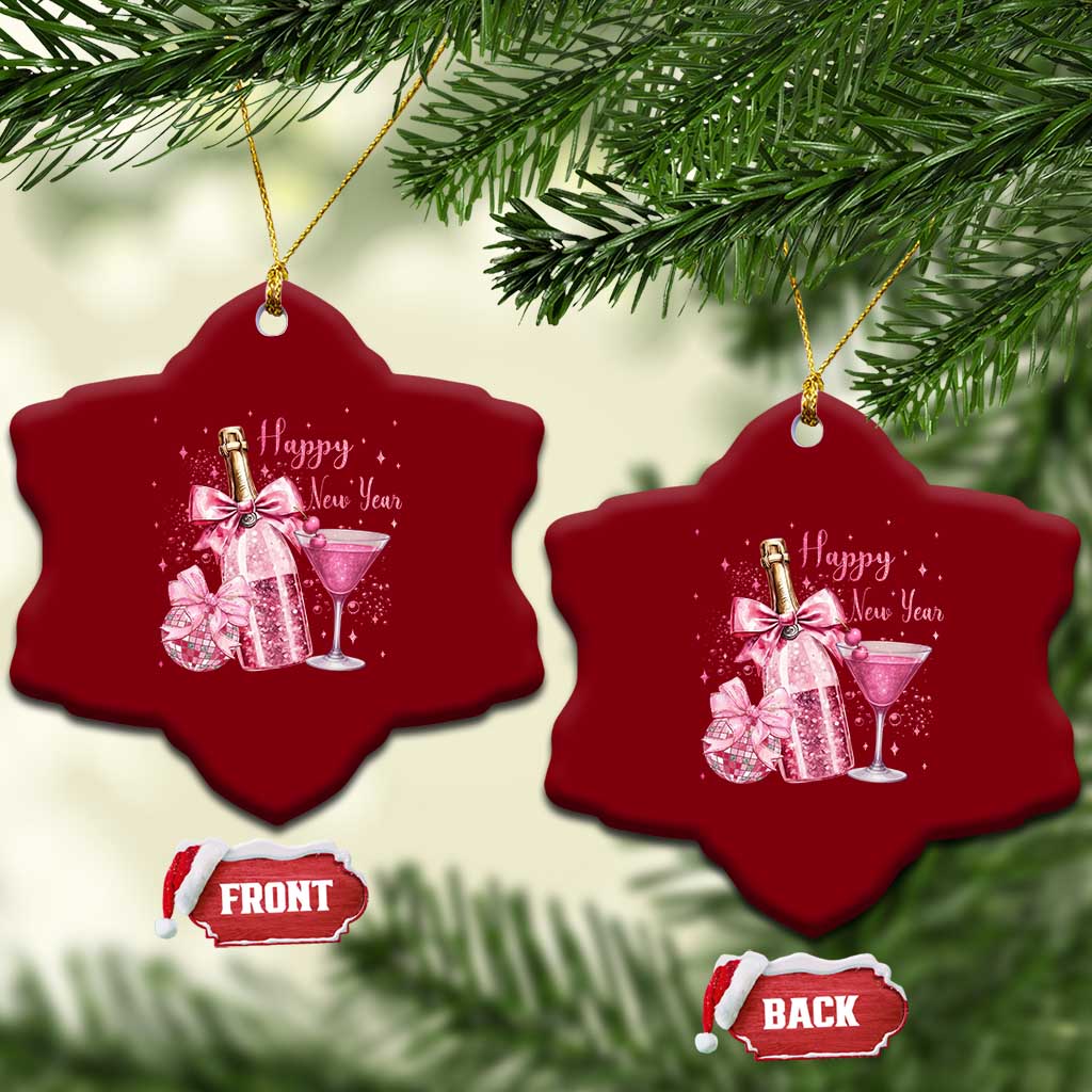 Happy New Year 2026 New Years Eve Party Ceramic Ornament Pink Cocktail Disco Ball TS11 Print Your Wear