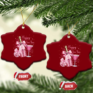 Happy New Year 2026 New Years Eve Party Ceramic Ornament Pink Cocktail Disco Ball TS11 Print Your Wear
