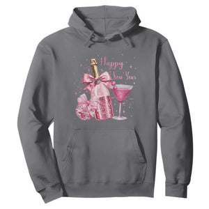Happy New Year 2026 New Years Eve Party Hoodie Pink Cocktail Disco Ball TS11 Charcoal Print Your Wear