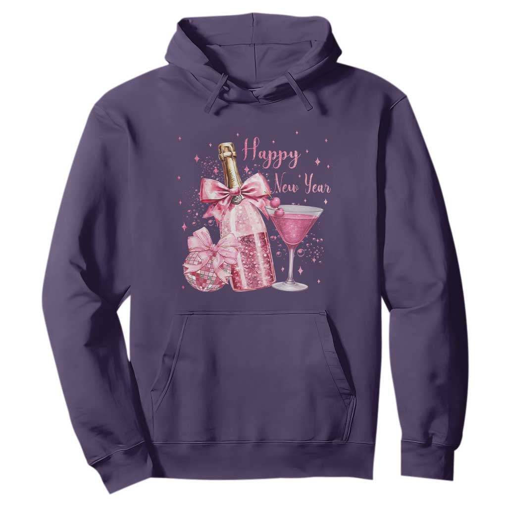 Happy New Year 2026 New Years Eve Party Hoodie Pink Cocktail Disco Ball TS11 Purple Print Your Wear