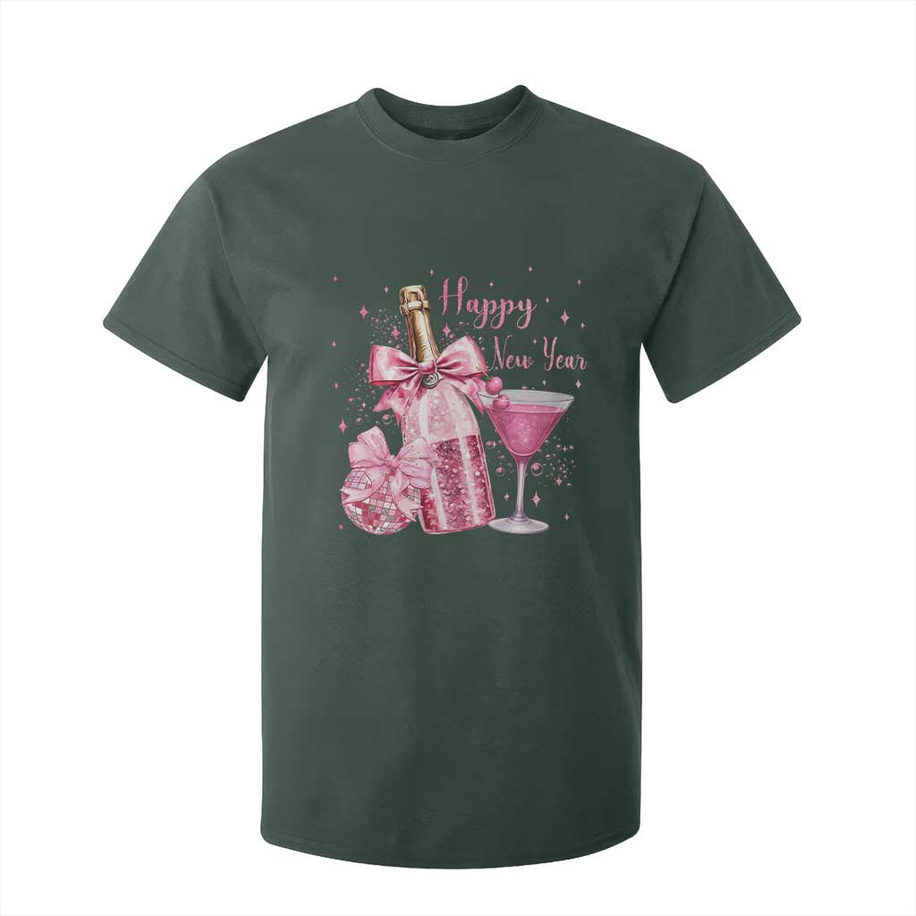Happy New Year 2026 New Years Eve Party T Shirt For Kid Pink Cocktail Disco Ball TS11 Dark Forest Green Print Your Wear