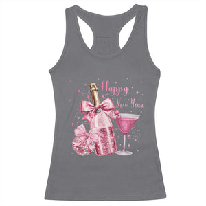 Happy New Year 2026 New Years Eve Party Racerback Tank Top Pink Cocktail Disco Ball TS11 Charcoal Print Your Wear