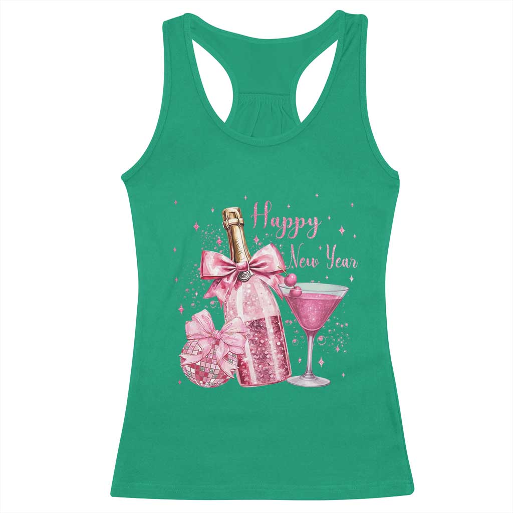 Happy New Year 2026 New Years Eve Party Racerback Tank Top Pink Cocktail Disco Ball TS11 Irish Green Print Your Wear