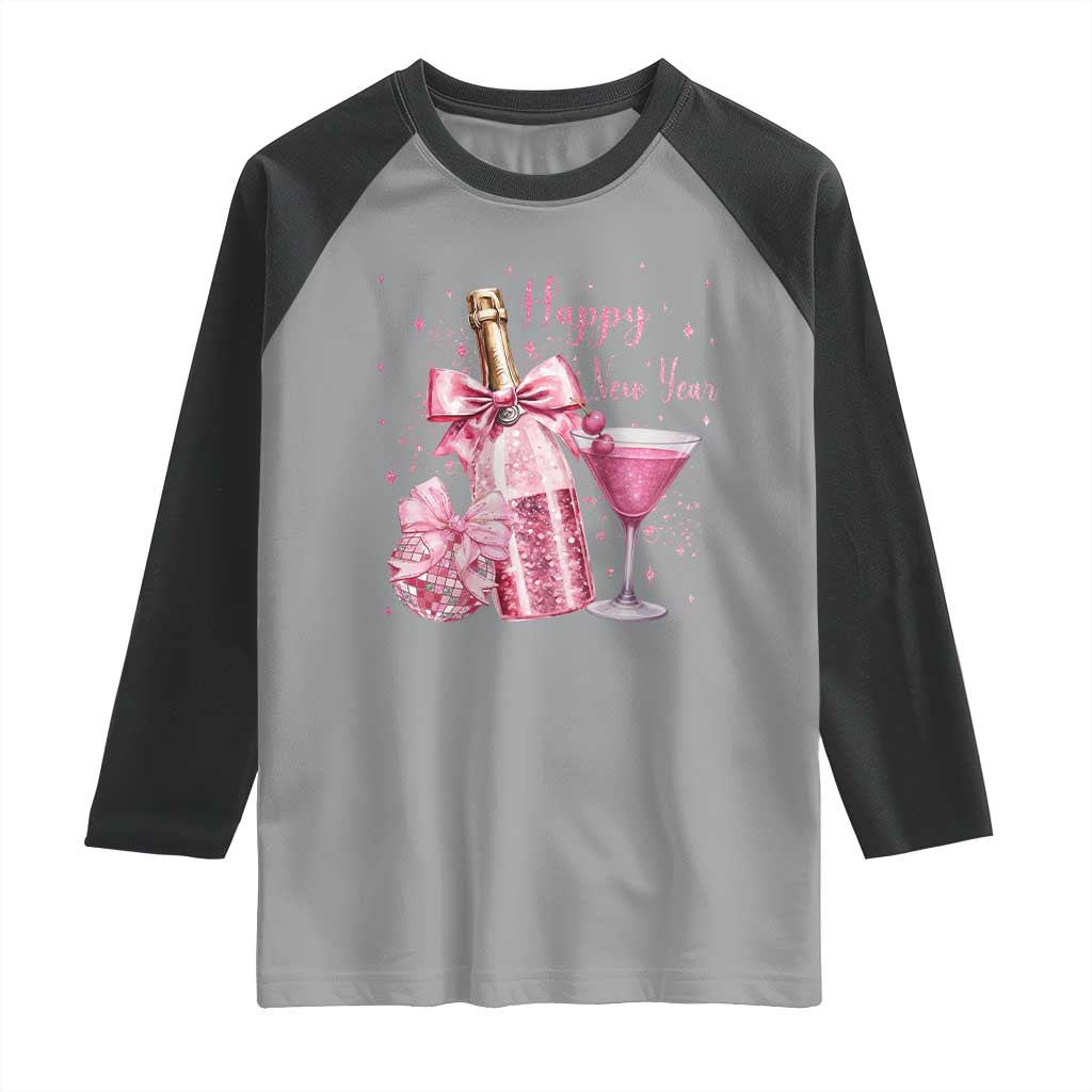 Happy New Year 2026 New Years Eve Party Raglan Shirt Pink Cocktail Disco Ball TS11 Sport Gray Black Print Your Wear