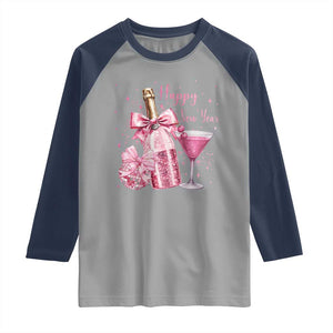 Happy New Year 2026 New Years Eve Party Raglan Shirt Pink Cocktail Disco Ball TS11 Sport Gray Navy Print Your Wear