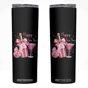 Happy New Year 2026 New Years Eve Party Skinny Tumbler Pink Cocktail Disco Ball TS11 Black Print Your Wear