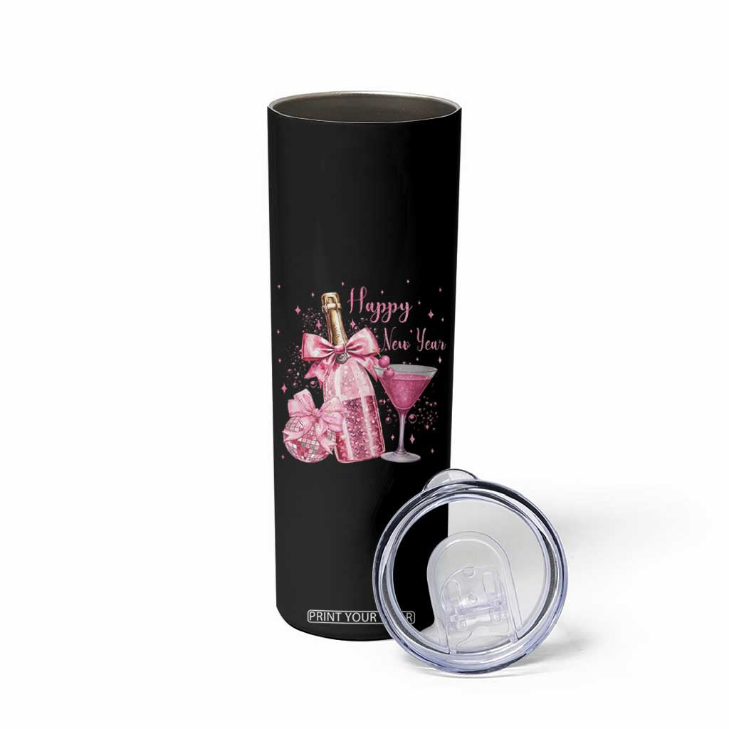 Happy New Year 2026 New Years Eve Party Skinny Tumbler Pink Cocktail Disco Ball TS11 Print Your Wear