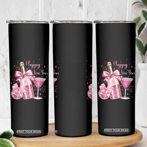 Happy New Year 2026 New Years Eve Party Skinny Tumbler Pink Cocktail Disco Ball TS11 Print Your Wear