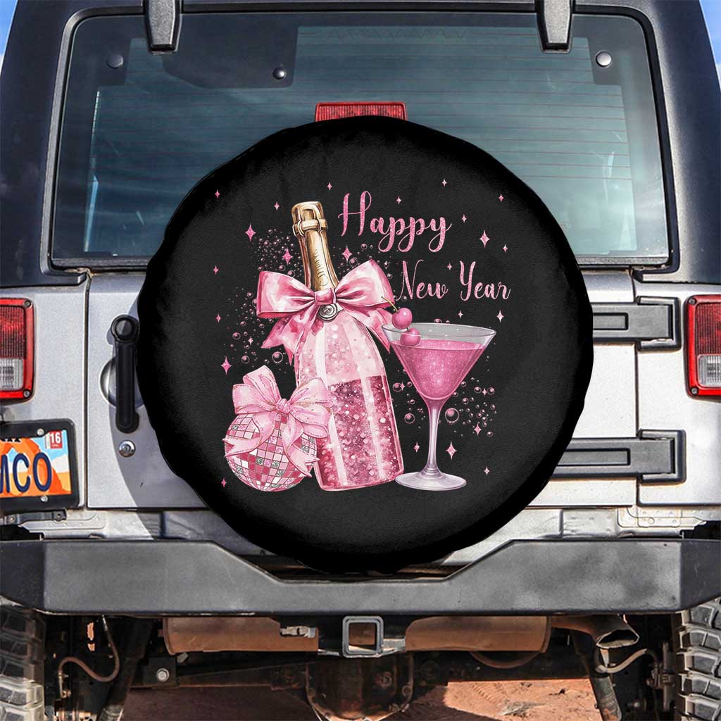 Happy New Year 2026 New Years Eve Party Spare Tire Cover Pink Cocktail Disco Ball TS11 No hole Black Print Your Wear