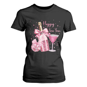 Happy New Year 2026 New Years Eve Party T Shirt For Women Pink Cocktail Disco Ball TS11 Black Print Your Wear