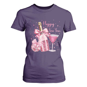 Happy New Year 2026 New Years Eve Party T Shirt For Women Pink Cocktail Disco Ball TS11 Purple Print Your Wear