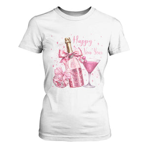 Happy New Year 2026 New Years Eve Party T Shirt For Women Pink Cocktail Disco Ball TS11 White Print Your Wear