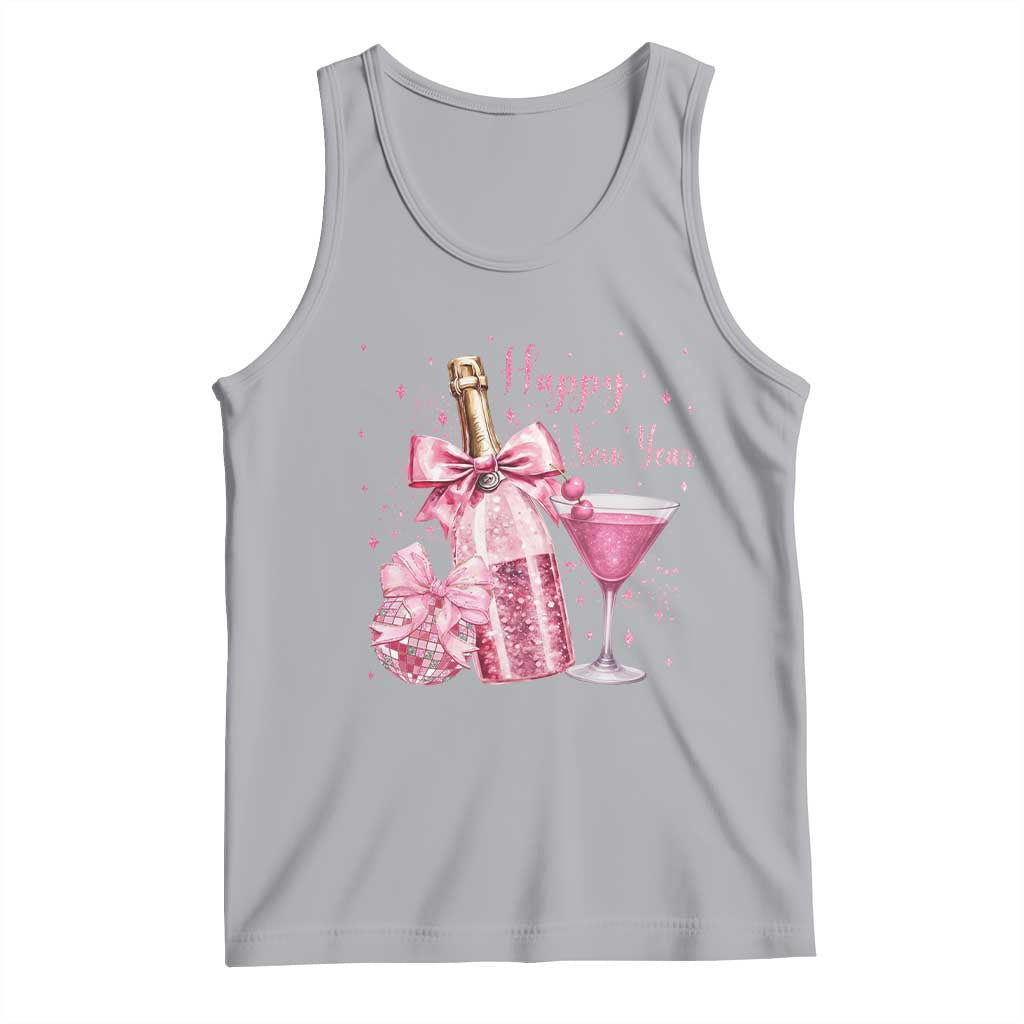 Happy New Year 2026 New Years Eve Party Tank Top Pink Cocktail Disco Ball TS11 Athletic Heather Print Your Wear
