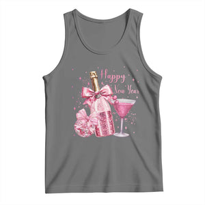 Happy New Year 2026 New Years Eve Party Tank Top Pink Cocktail Disco Ball TS11 Black Heather Print Your Wear