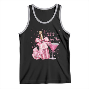 Happy New Year 2026 New Years Eve Party Tank Top Pink Cocktail Disco Ball TS11 Black Athletic Heather Print Your Wear