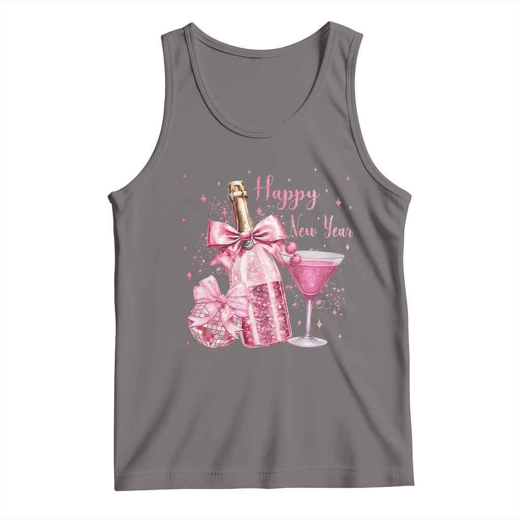 Happy New Year 2026 New Years Eve Party Tank Top Pink Cocktail Disco Ball TS11 Deep Heather Print Your Wear