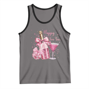 Happy New Year 2026 New Years Eve Party Tank Top Pink Cocktail Disco Ball TS11 Deep Heather Black Print Your Wear