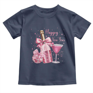 Happy New Year 2026 New Years Eve Party Toddler T Shirt Pink Cocktail Disco Ball TS11 Navy Print Your Wear