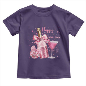 Happy New Year 2026 New Years Eve Party Toddler T Shirt Pink Cocktail Disco Ball TS11 Purple Print Your Wear