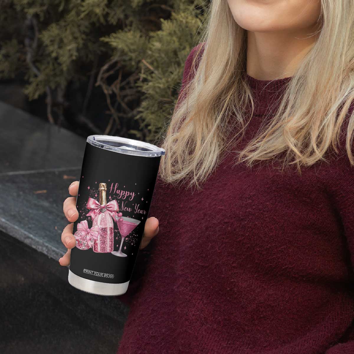 Happy New Year 2026 New Years Eve Party Tumbler Cup Pink Cocktail Disco Ball TS11 Print Your Wear