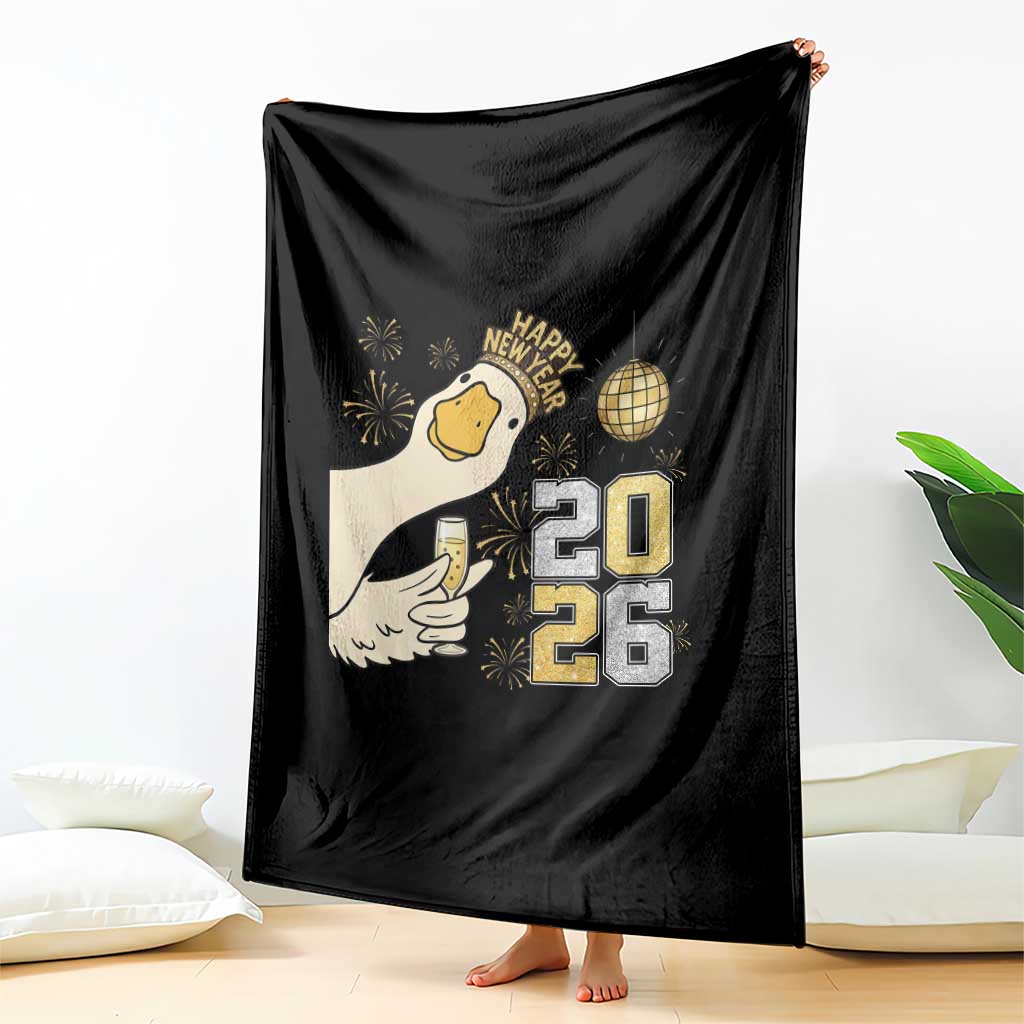Funny New Years Eve Silly Goose 2026 Throw Blanket New Year Party TS11 Print Your Wear