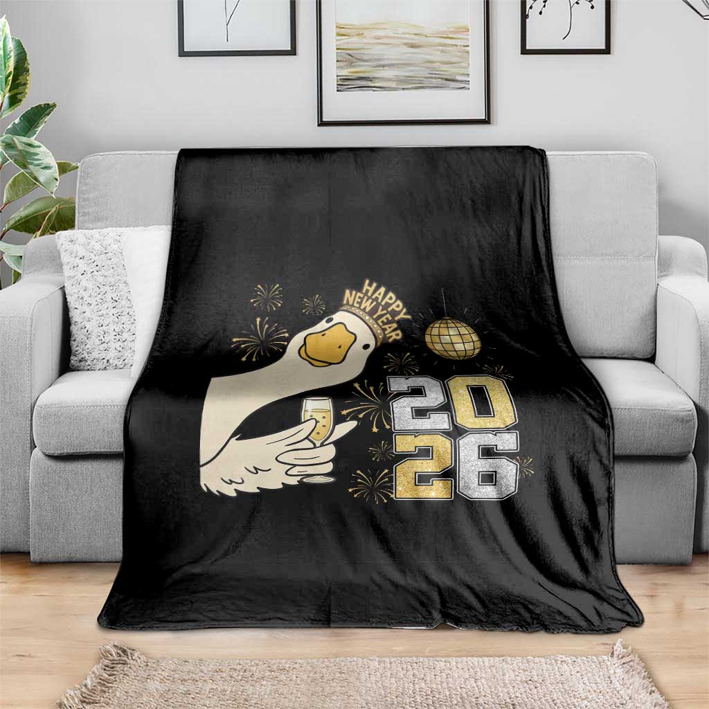Funny New Years Eve Silly Goose 2026 Throw Blanket New Year Party TS11 Print Your Wear