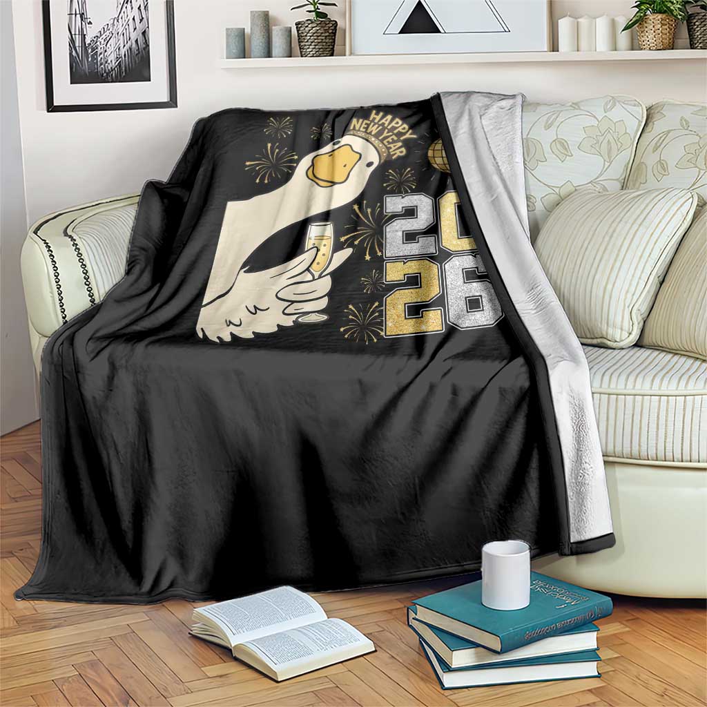 Funny New Years Eve Silly Goose 2026 Throw Blanket New Year Party TS11 Print Your Wear