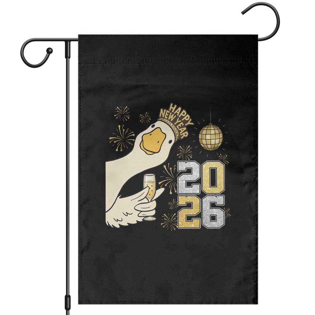 Funny New Years Eve Silly Goose 2026 Garden Flag New Year Party TS11 Black Print Your Wear
