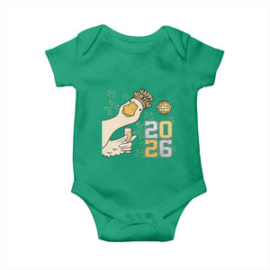 Funny New Years Eve Silly Goose 2026 Baby Onesie New Year Party TS11 Irish Green Print Your Wear