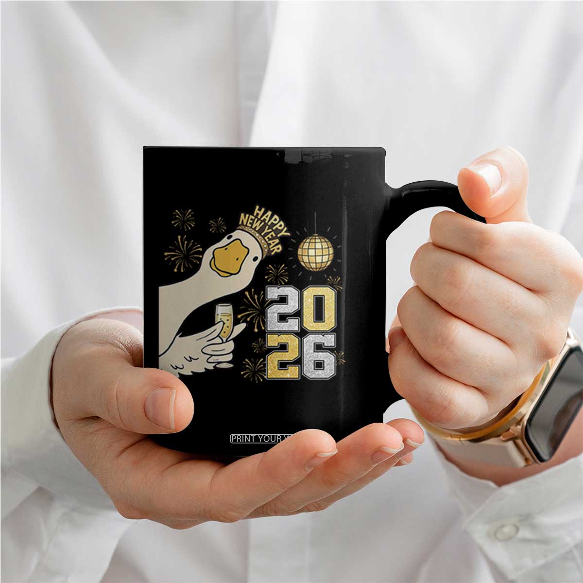 Funny New Years Eve Silly Goose 2026 Coffee Mug New Year Party TS11 Print Your Wear