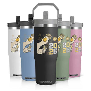 Funny New Years Eve Silly Goose 2026 Flip Straw Tumbler New Year Party TS11 Print Your Wear