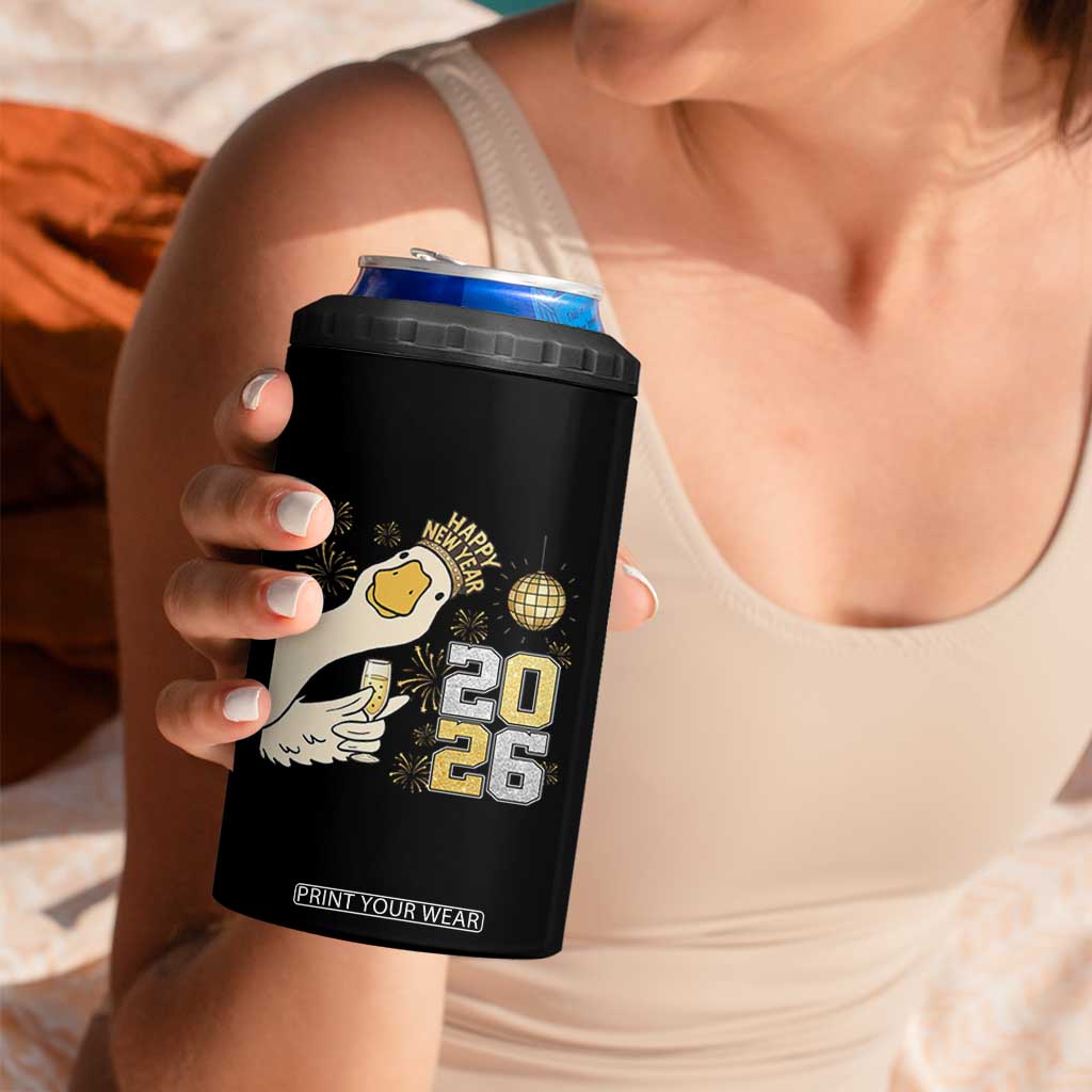 Funny New Years Eve Silly Goose 2026 4 in 1 Can Cooler Tumbler New Year Party TS11 Print Your Wear