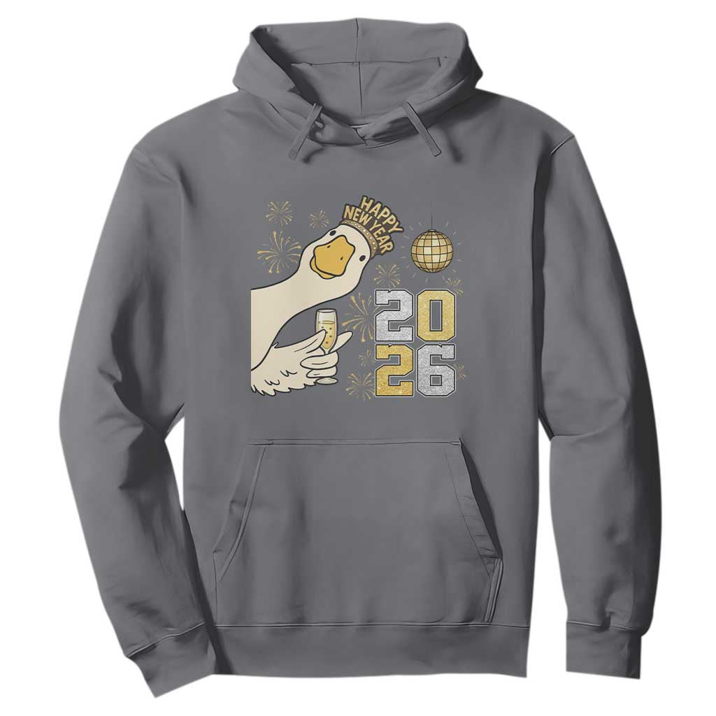 Funny New Years Eve Silly Goose 2026 Hoodie New Year Party TS11 Charcoal Print Your Wear