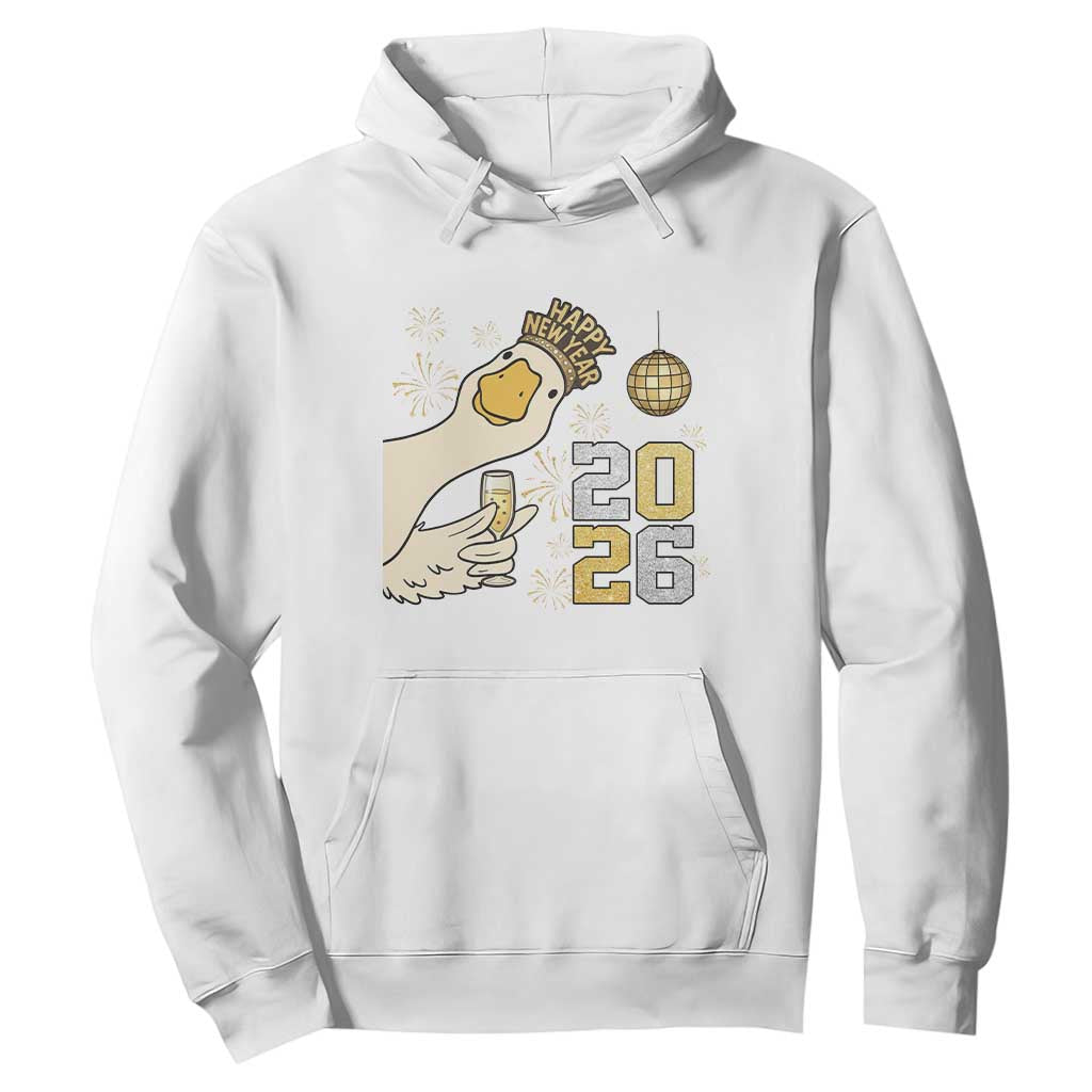 Funny New Years Eve Silly Goose 2026 Hoodie New Year Party TS11 White Print Your Wear