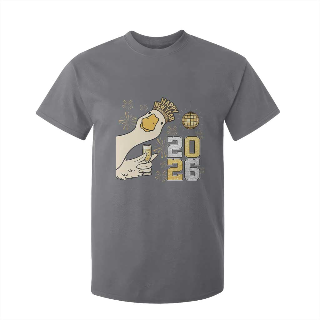 Funny New Years Eve Silly Goose 2026 T Shirt For Kid New Year Party TS11 Charcoal Print Your Wear