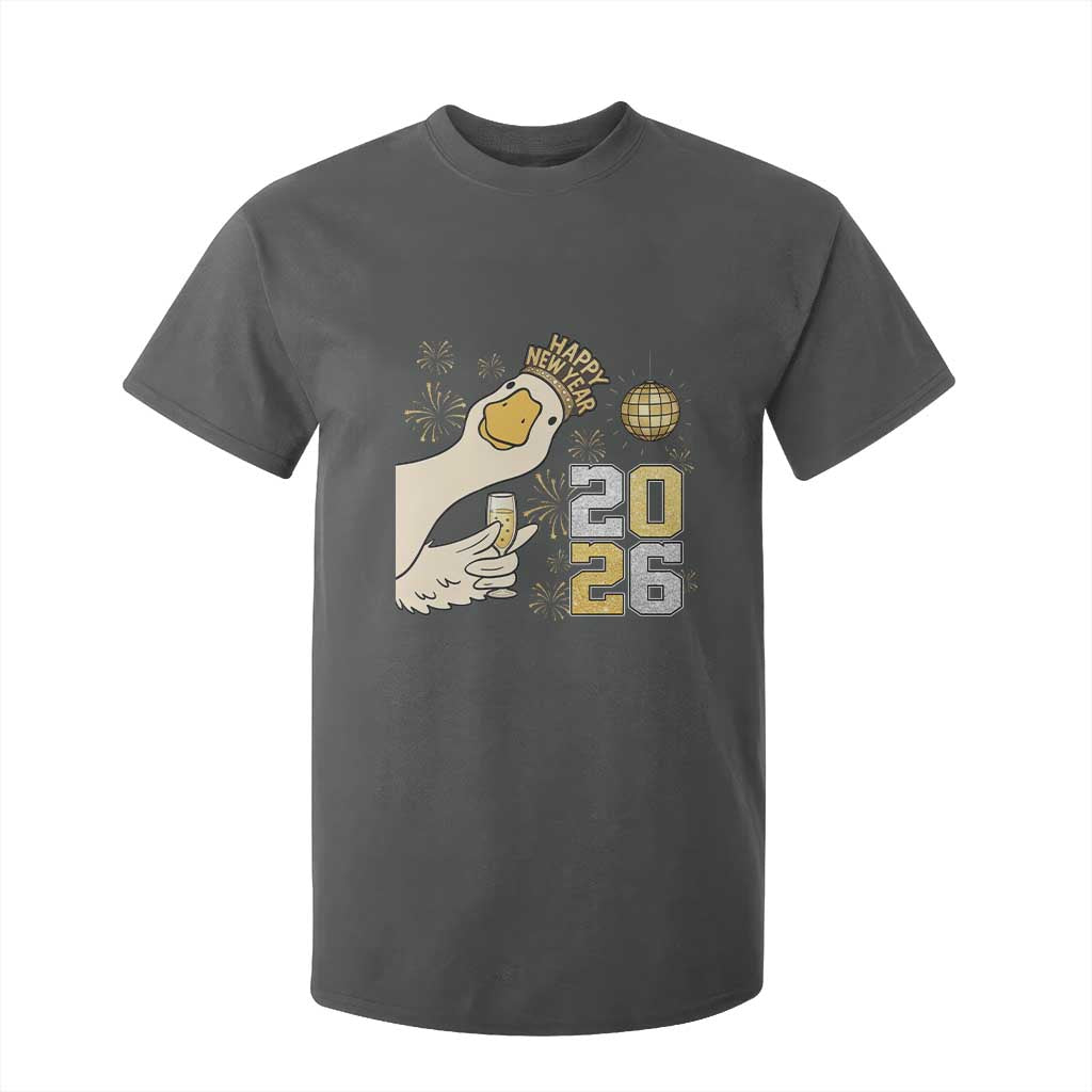 Funny New Years Eve Silly Goose 2026 T Shirt For Kid New Year Party TS11 Dark Heather Print Your Wear