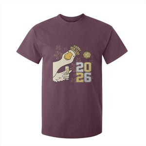 Funny New Years Eve Silly Goose 2026 T Shirt For Kid New Year Party TS11 Maroon Print Your Wear