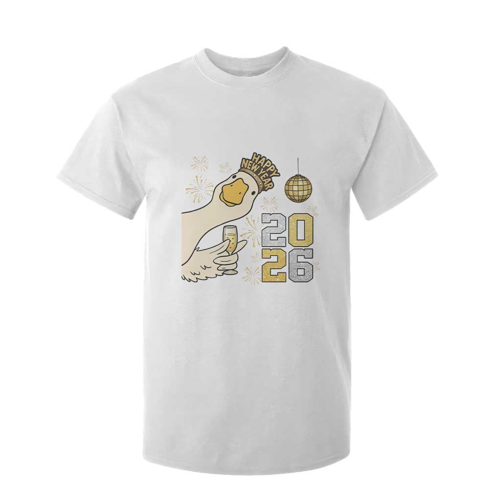 Funny New Years Eve Silly Goose 2026 T Shirt For Kid New Year Party TS11 White Print Your Wear