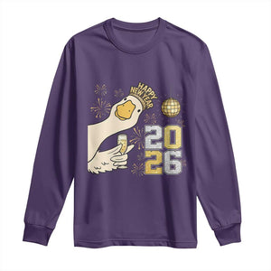 Funny New Years Eve Silly Goose 2026 Long Sleeve Shirt New Year Party TS11 Purple Print Your Wear