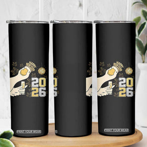 Funny New Years Eve Silly Goose 2026 Skinny Tumbler New Year Party TS11 Print Your Wear