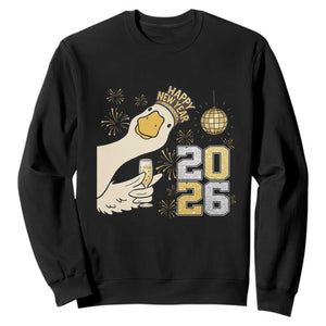 Funny New Years Eve Silly Goose 2026 Sweatshirt New Year Party TS11 Black Print Your Wear
