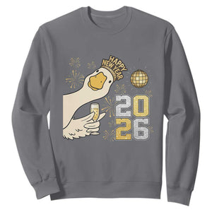 Funny New Years Eve Silly Goose 2026 Sweatshirt New Year Party TS11 Charcoal Print Your Wear